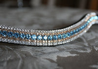Aquamarine, light colorado and clear megabling curve browband