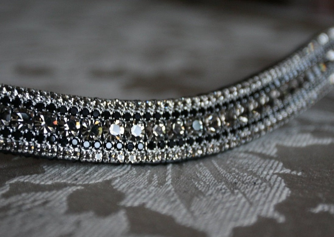 Black diamond and jet megabling curve browband