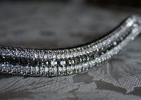 Black diamond and clear megabling curve browband