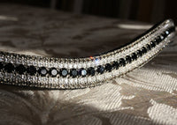 Jet, clear and black diamond megabling curve browband