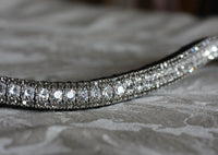 Clear crystal and black diamond browband