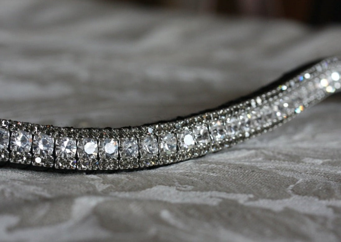 Clear crystal and black diamond browband