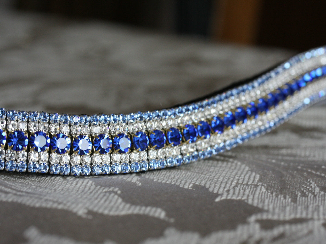 Sapphire, clear and light sapphire megabling curve browband