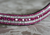 Fuchsia and clear megabling curve browband
