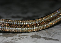 Smoke topaz, clear and light colorado megabling curve browband