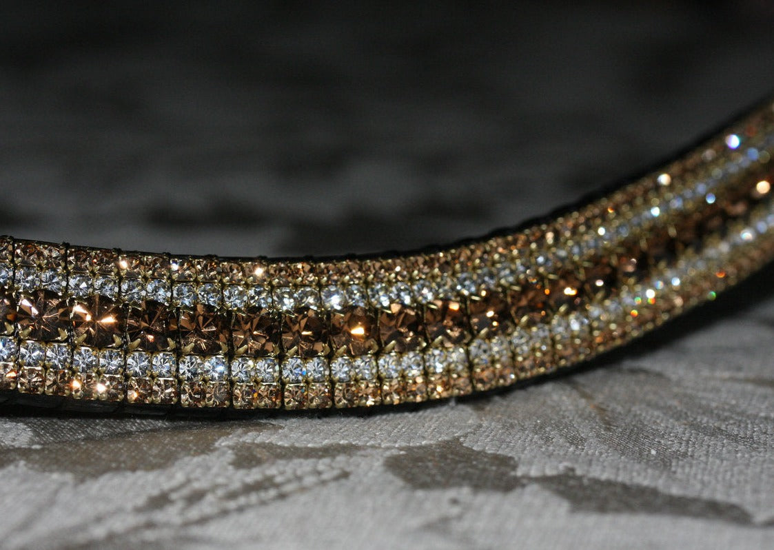 Smoke topaz, clear and light colorado megabling curve browband