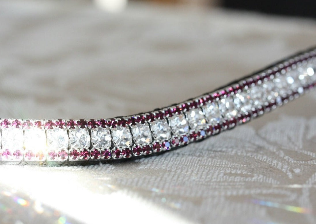 Clear and amethyst browband
