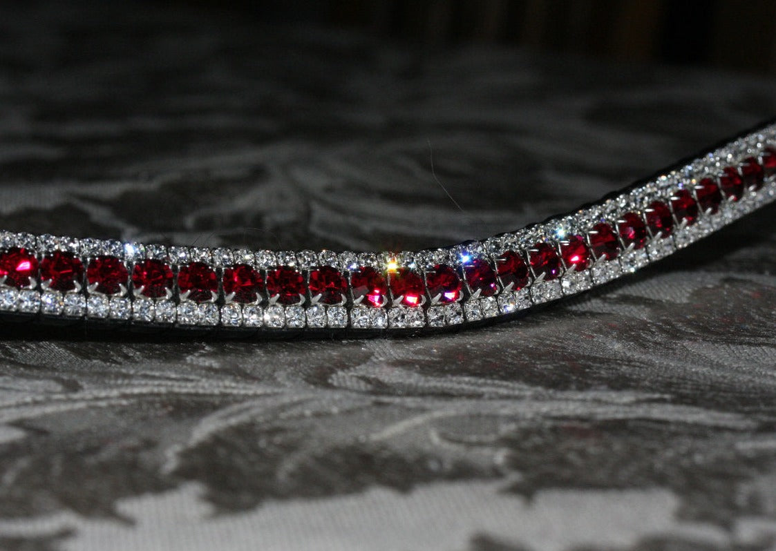 Ruby and clear browband