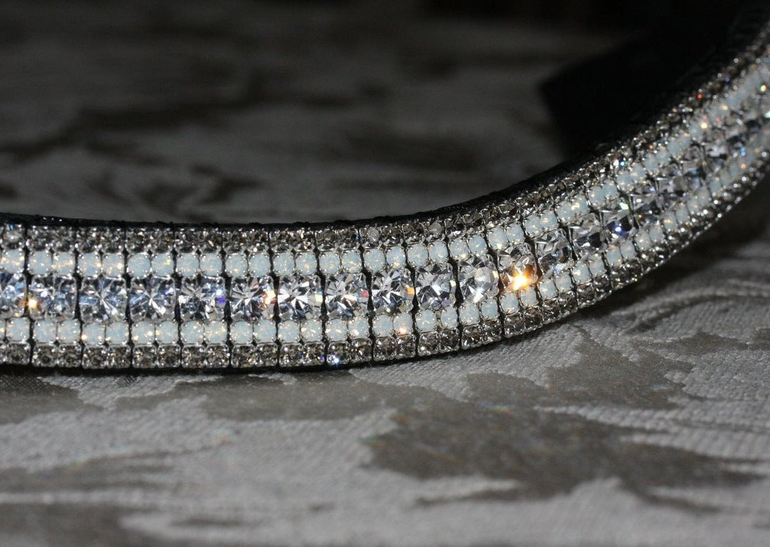 Clear, opal and black diamond curve megabling browband