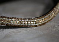 Golden honey, clear and smoke topaz megabling curve browband