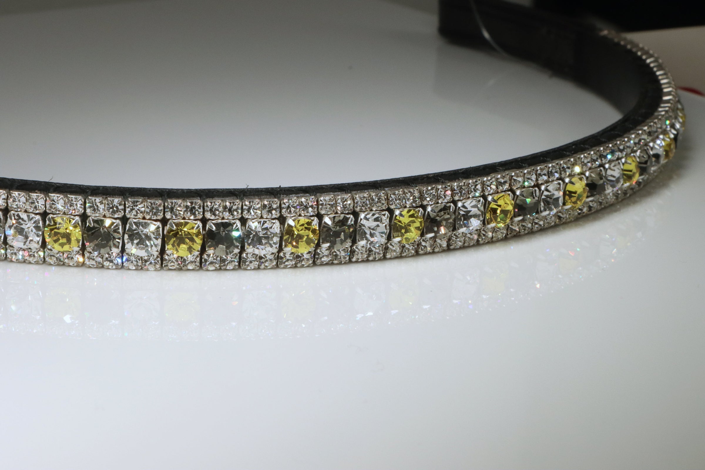 Equiture Alternating Citrine/Black diamond/Clear - Pony, Straight, Black