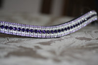 Equiture Purple velvet, clear and violet megabling curve browband