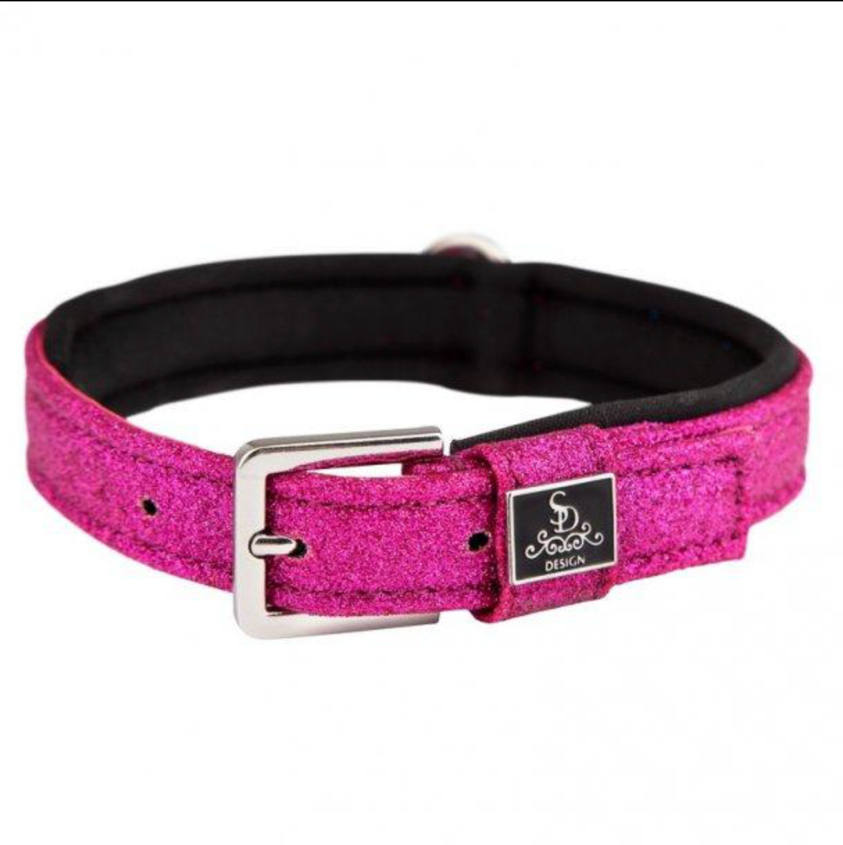 SD Design Glitter Dog Collar in Cherry