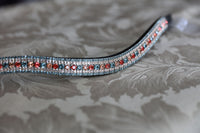 Equiture Custom alternating 3 colour megabling curve browband