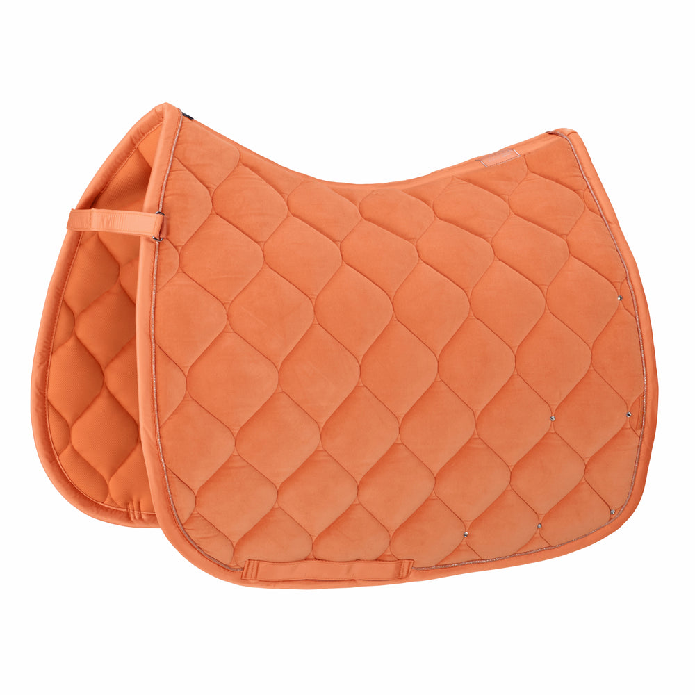 Eskadron Soft Peach Velvet crystal saddlepad