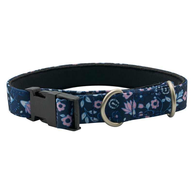 Imperial riding navy bloom dog collar