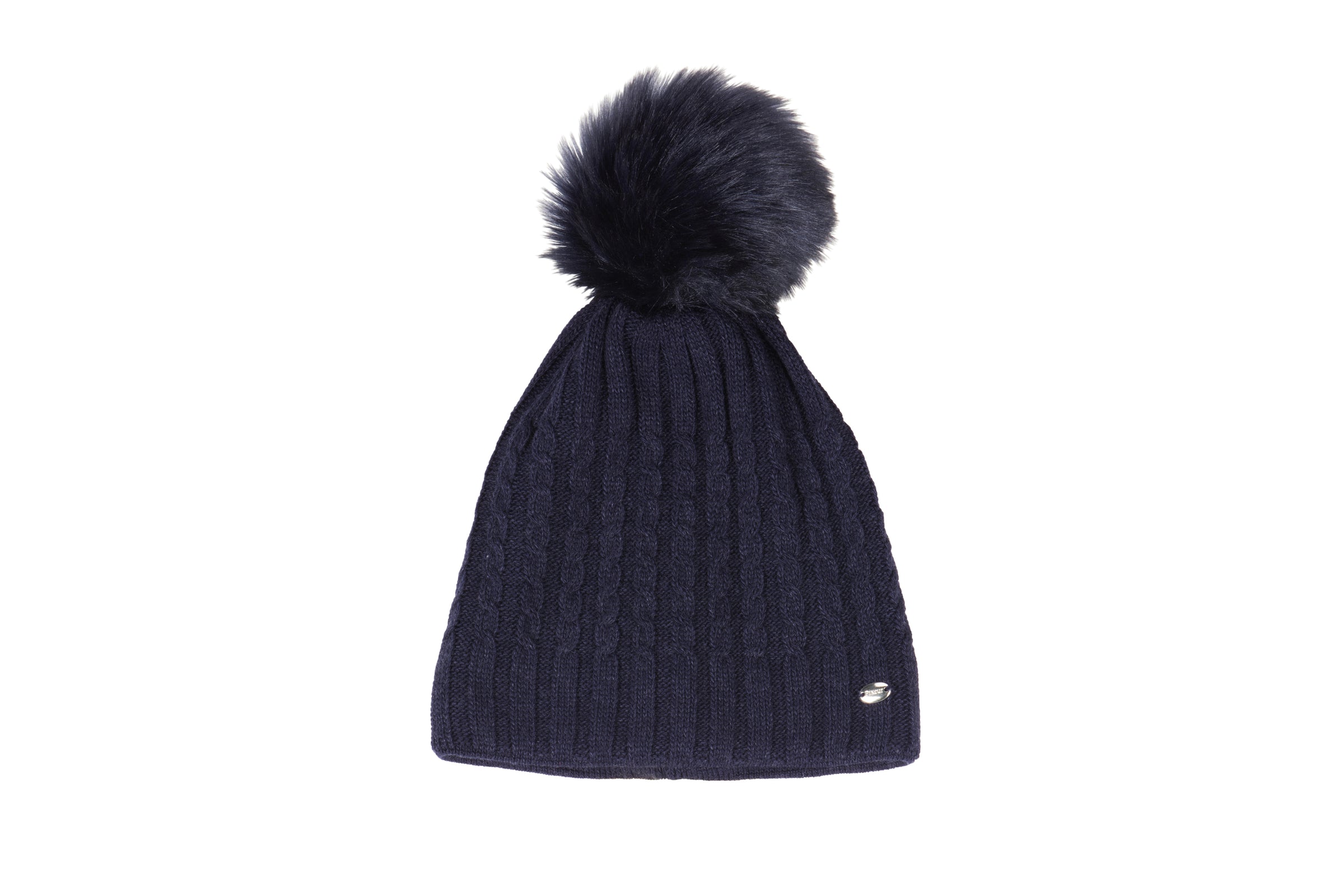 Pikeur Navy faux fur pom hat