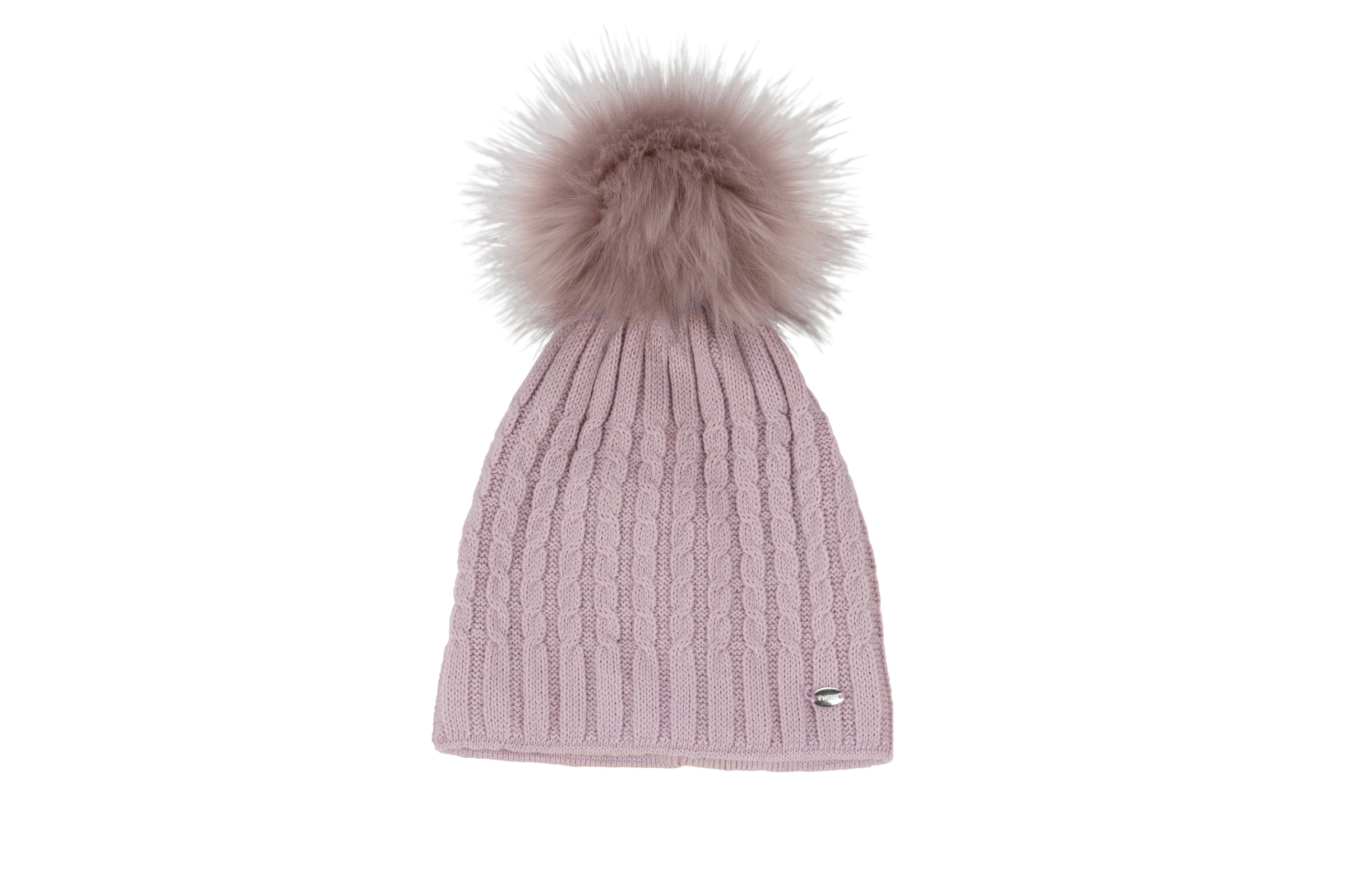 Pikeur Grey violet faux fur pom hat