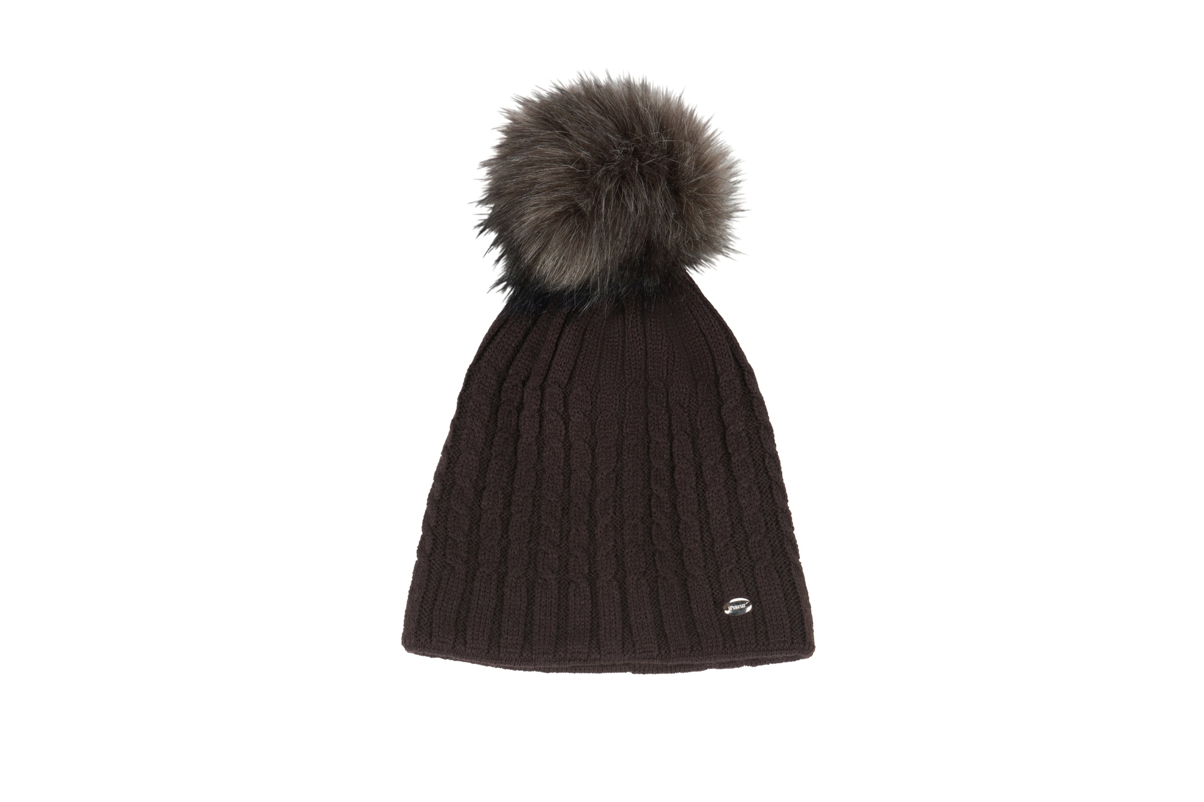 Pikeur Brown faux fur pom hat