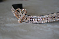 Equiture Swarovski tiffany rose gold megabling curve browband