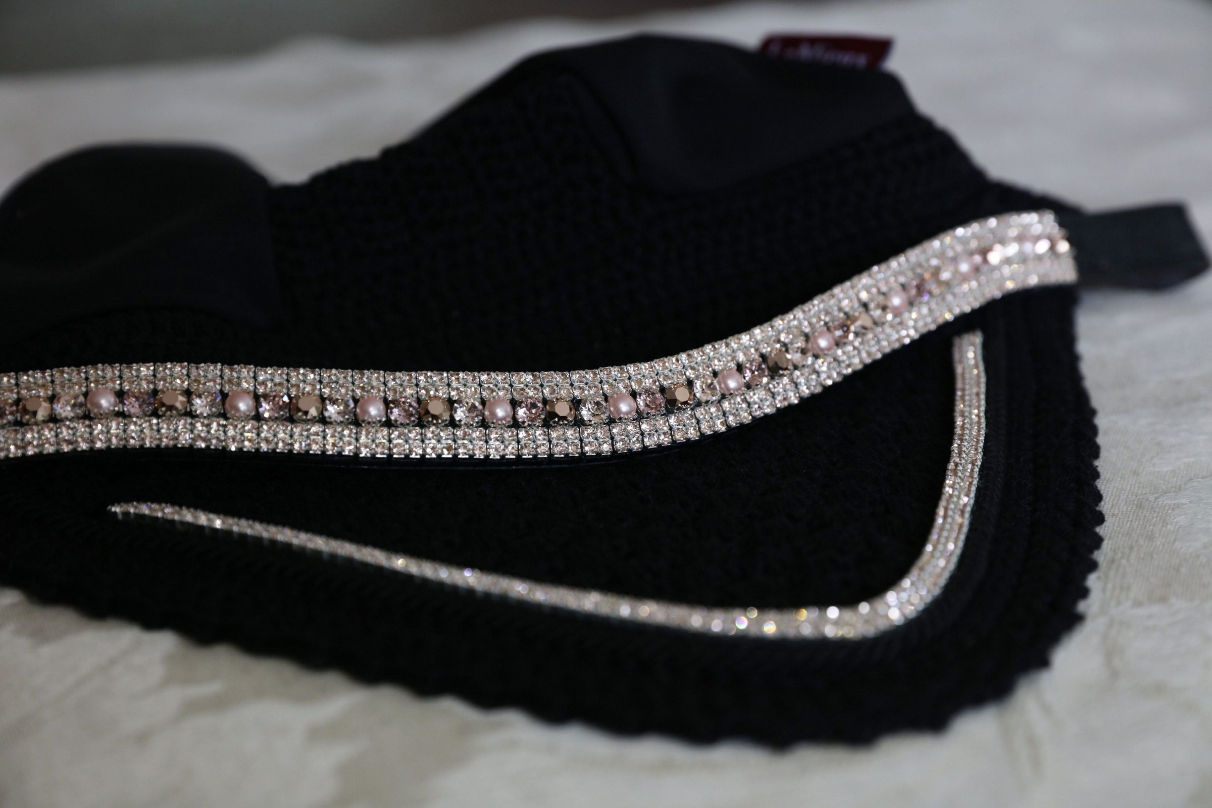 Equiture Swarovski tiffany rose gold megabling curve browband