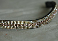 Equiture Vintage rose, clear and honey megabling curve browband