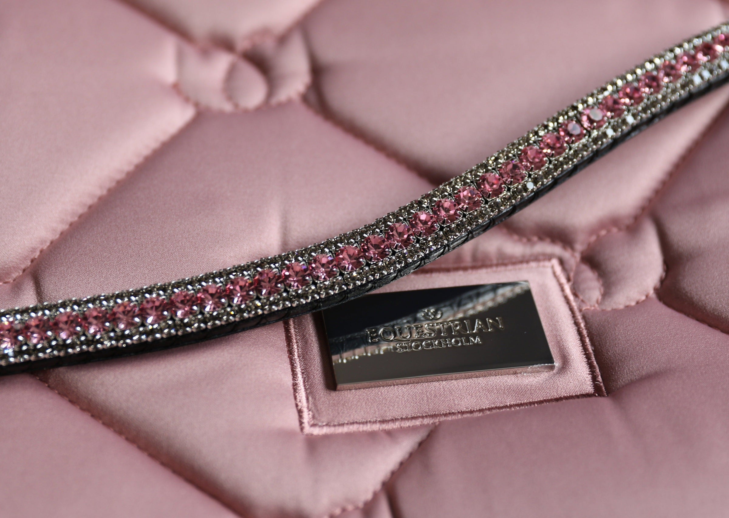 Equiture Light rose and black diamond browband