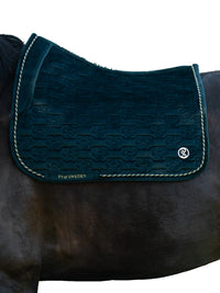 PS of Sweden Midnight green Velvet monogram Dressage saddlepad