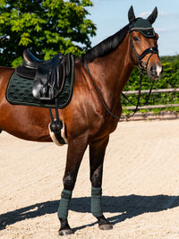 PS of Sweden Midnight green Velvet monogram Dressage saddlepad