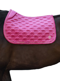 PS of Sweden Scarlet pink Velvet monogram Jump saddlepad