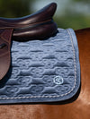 PS of Sweden Mist Blue Velvet monogram Jump saddlepad