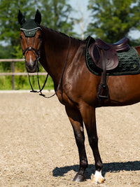 PS of Sweden Midnight green Velvet monogram Jump saddlepad