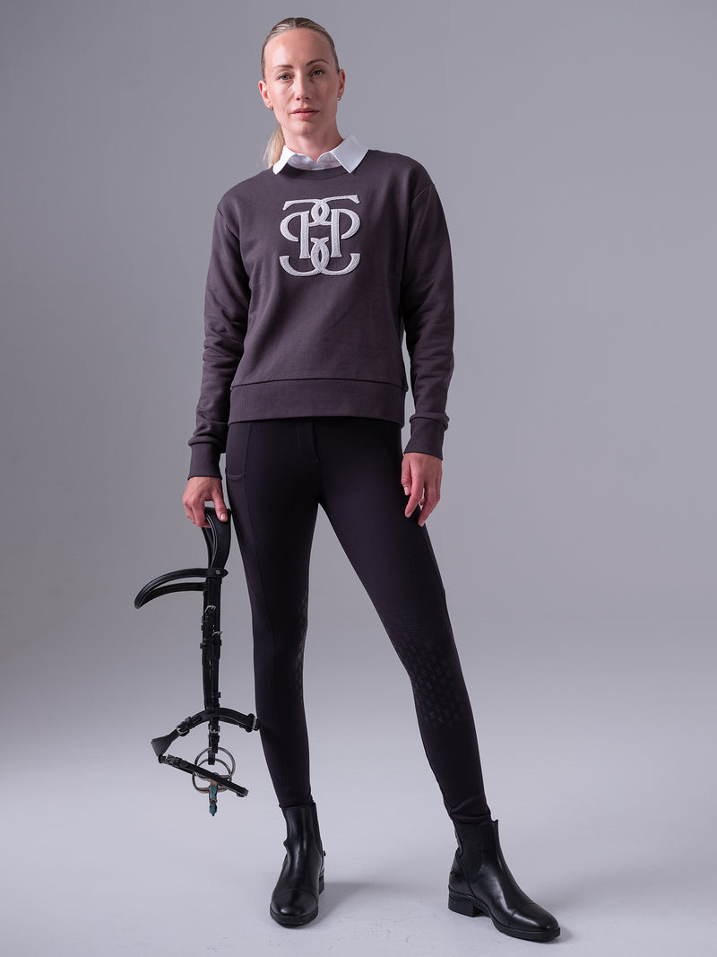 PS of Sweden Karla Monogram sweater in dark grey