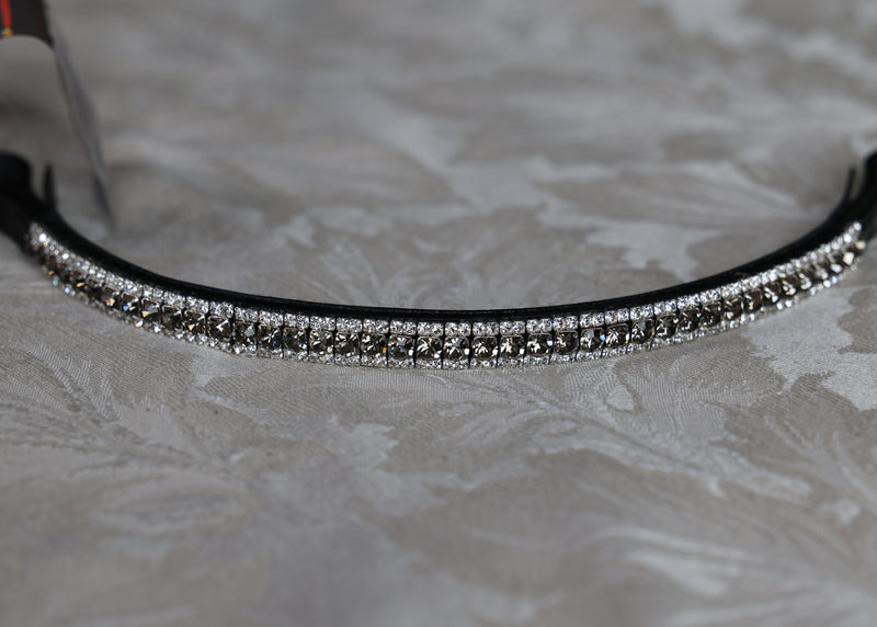 Equiture Black diamond and clear browband- pony, straight, black