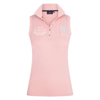 HV Polo Favouritas tech sleeveless polo shirt pale pink