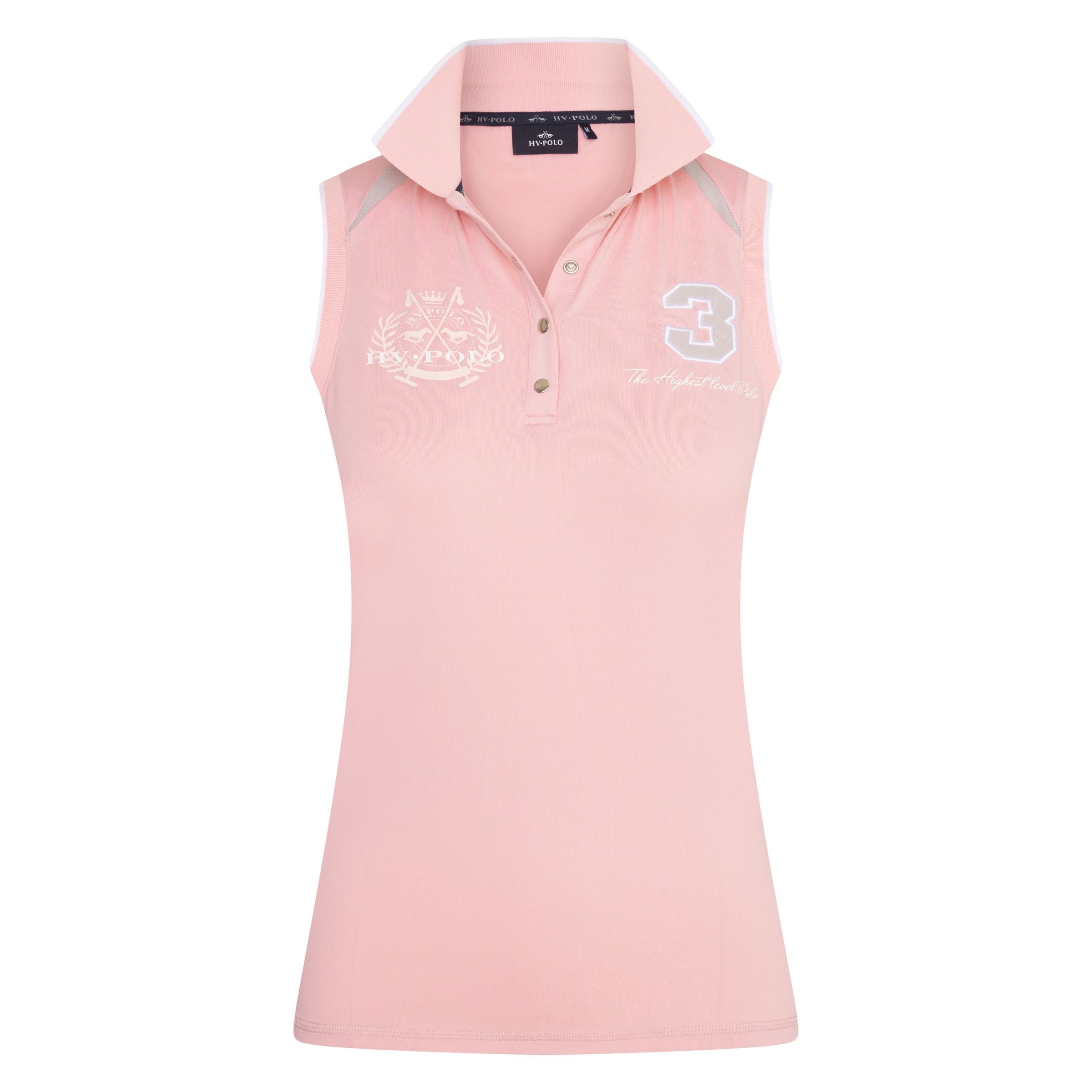 HV Polo Favouritas tech sleeveless polo shirt pale pink