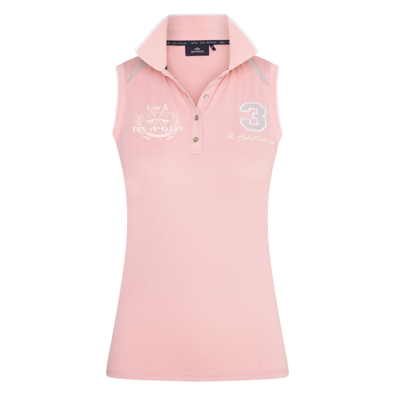 HV Polo Favouritas tech sleeveless polo shirt pale pink