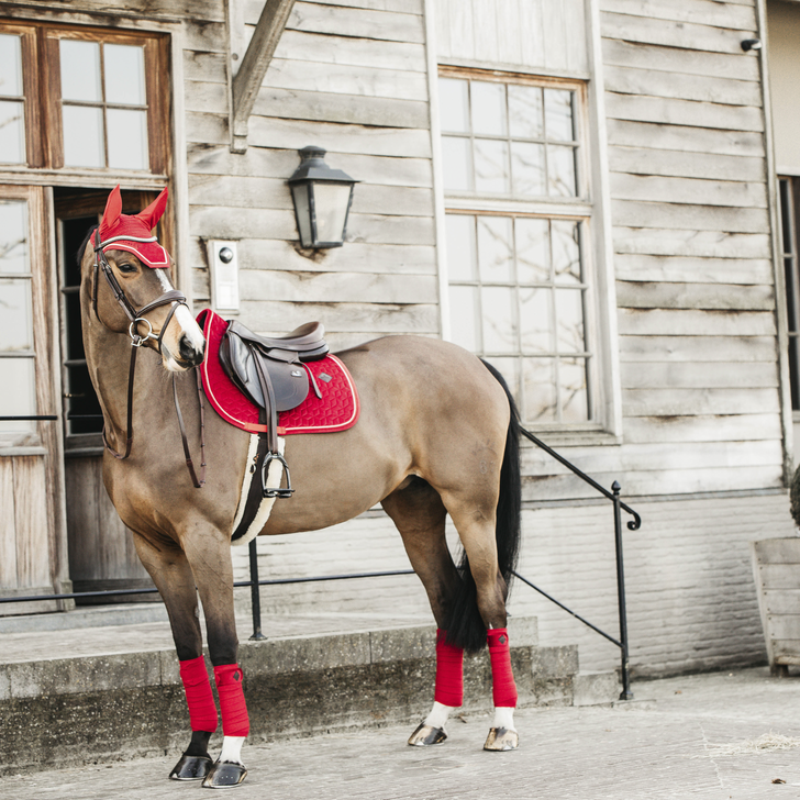 Kentucky velvet red set dressage saddlepad and bandages