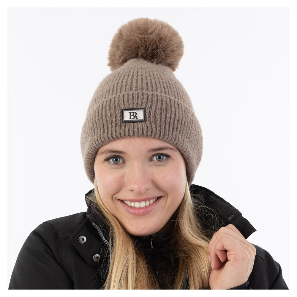 BR Donna pom Beanie hat in Taupe grey