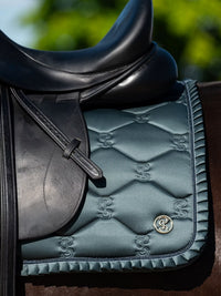PS of Sweden ruffle midnight green dressage saddlepad