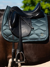 PS of Sweden ruffle midnight green dressage saddlepad