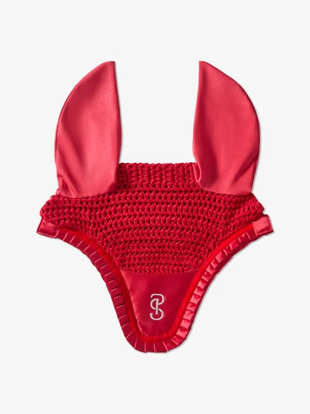 PS of Sweden ruffle Fly veil in cranberry red