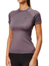 Equestrian Stockholm dynamic short sleeve base layer in dark violet