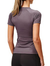 Equestrian Stockholm dynamic short sleeve base layer in dark violet
