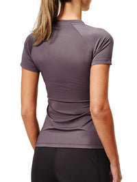 Equestrian Stockholm dynamic short sleeve base layer in dark violet