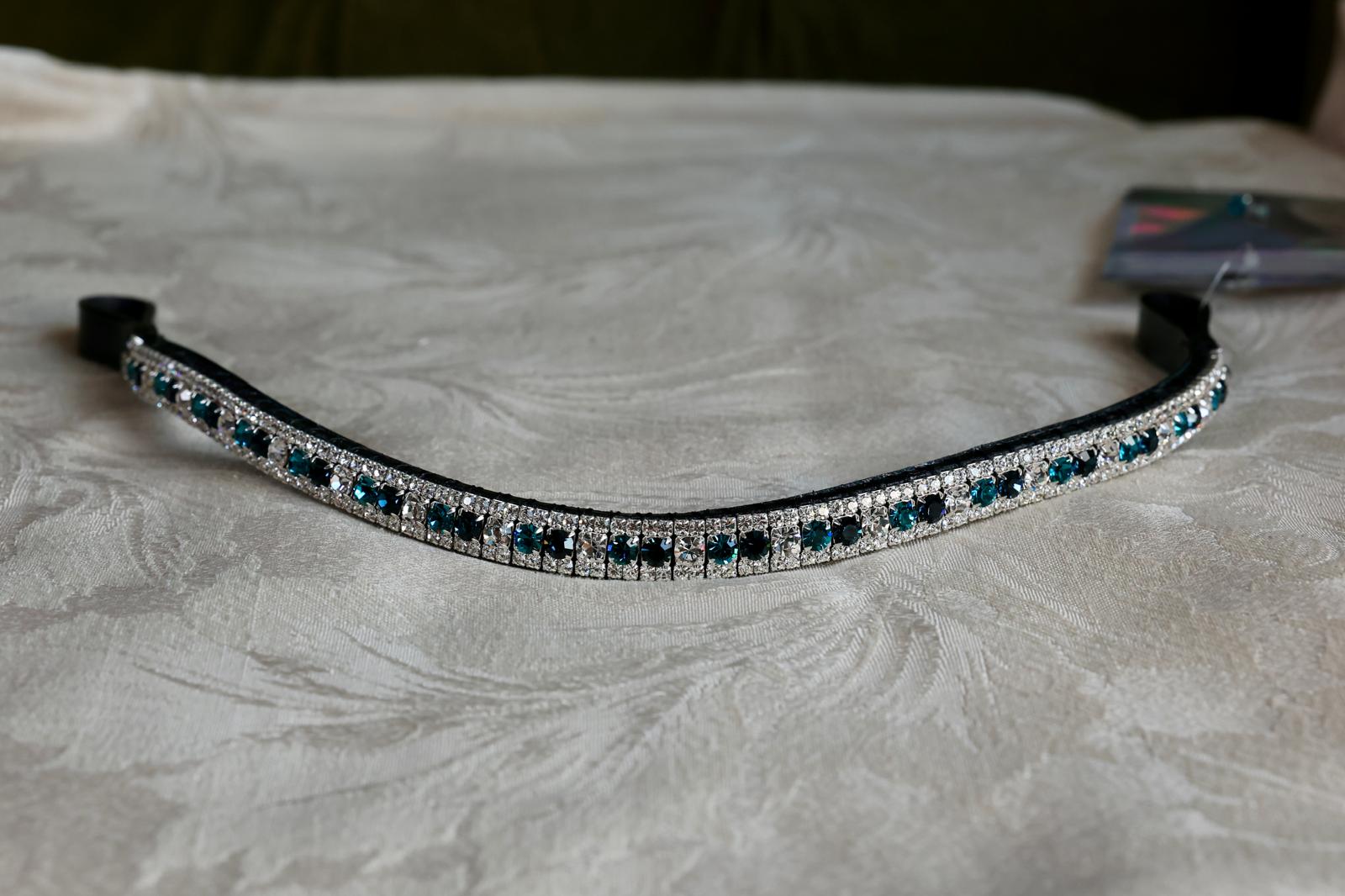 Equiture Indicolite, montana and clear browband- xfull, curve, black