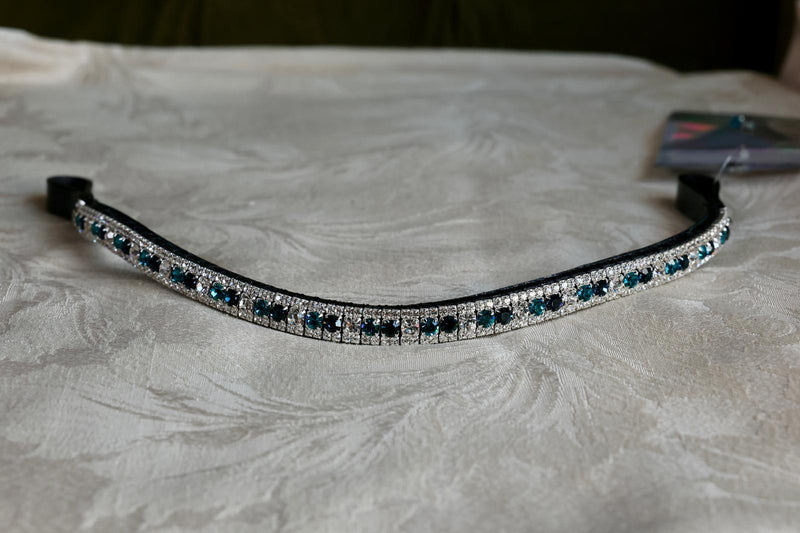 Equiture Indicolite, montana and clear browband- xfull, curve, black