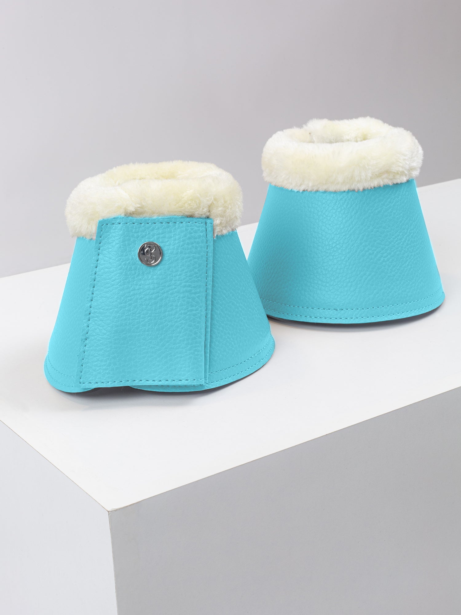 PS of Sweden Turquoise faux fur overreach boots