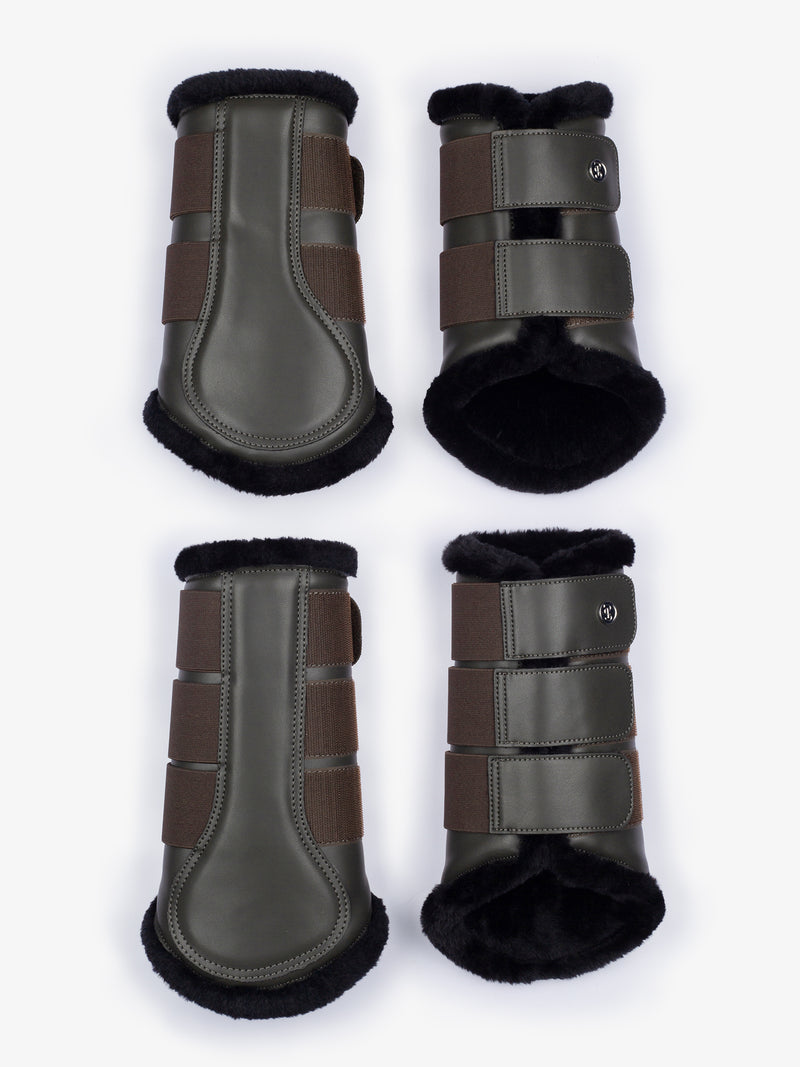 PS of Sweden dark grey faux fur brushing boots- set of 4