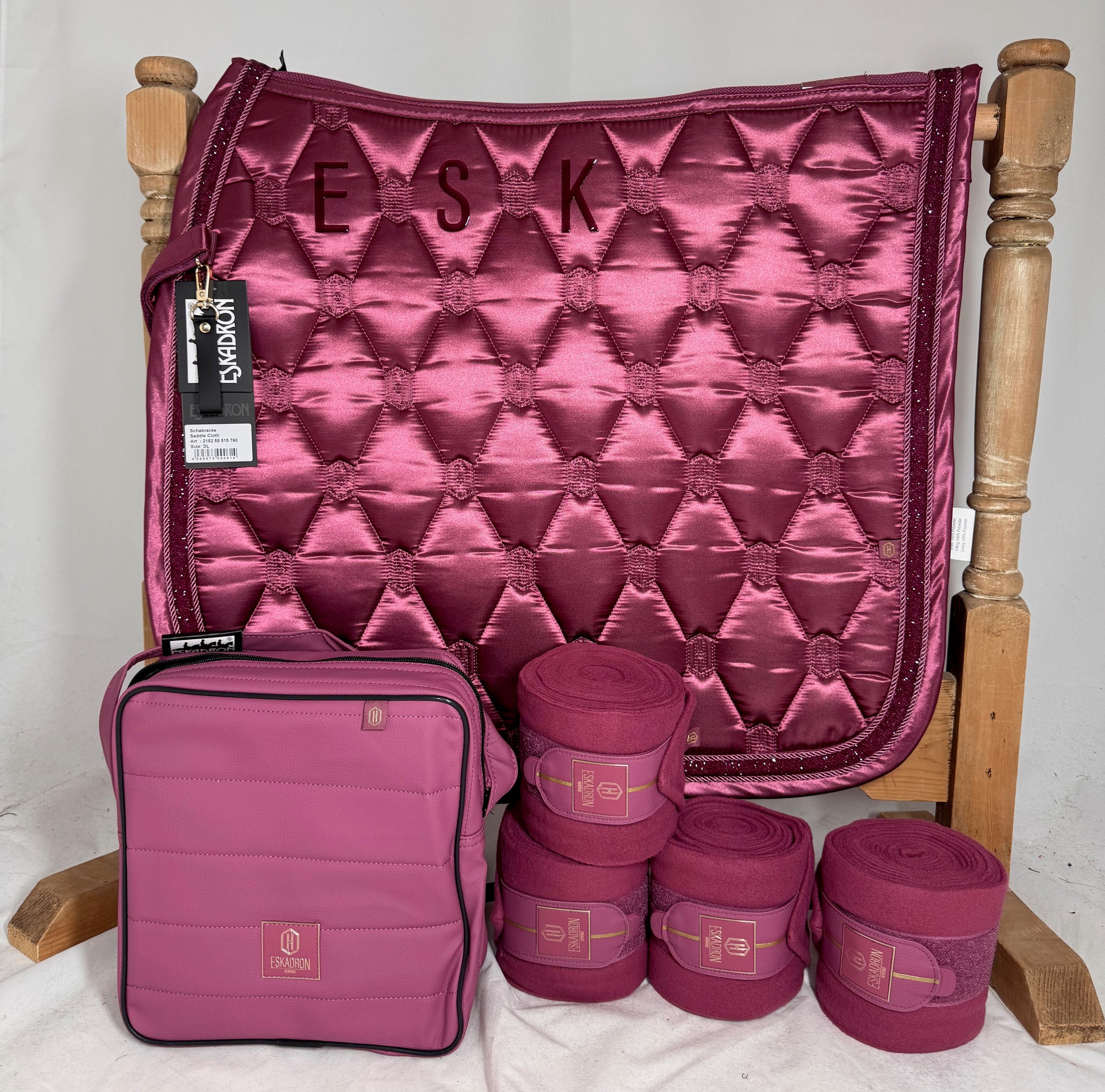 Eskadron Heritage wildberry satin jewel dressage set